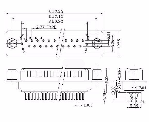 D-SUB Female Dual Row IDC Type